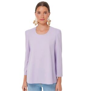 Tuckernuck Pomander Place Lavender Long Sleeve Blouse Top Size XXL preppy Office
